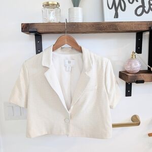 House of Harlow beige hounds tooth blazer sz. M